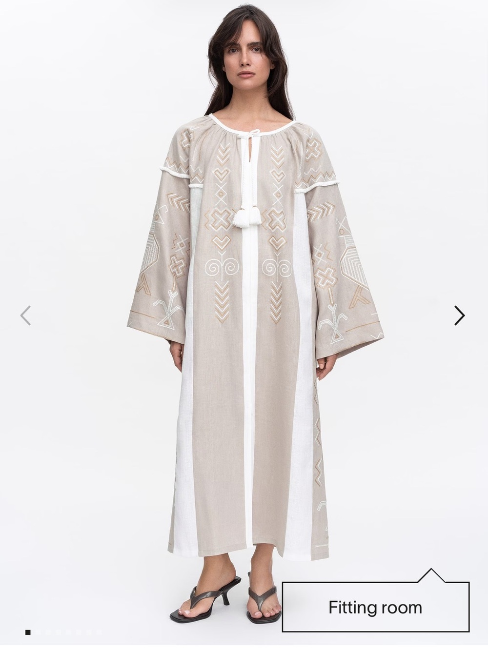 ETNODIM EMBROIDERED DRESS IN DELICATE BEIGE ZOZULYA